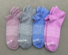 BOMBAS 4 Pairs Women's Honeycomb Marl Ankle Socks Size Med 4 Colors Mix Cushion