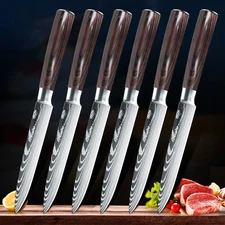 Kitchen Utility Knife Cleaver Chef Stainless Steel Damascus Sharp Steak Knives