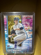Topps 2021 Bowman's Best Logan Gilbert #91 Gold Lava Refractor /75 RC Mariners