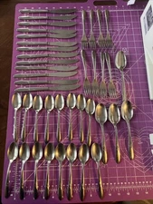 Superior Vibrant Stainless Steel Flatware Forks Spoons Knifes USA Vintage 41 pcs