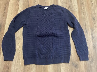 Croft&Barrow Sweater, Women's Size Medium, Navy Blue, Pullover, Crew Neck