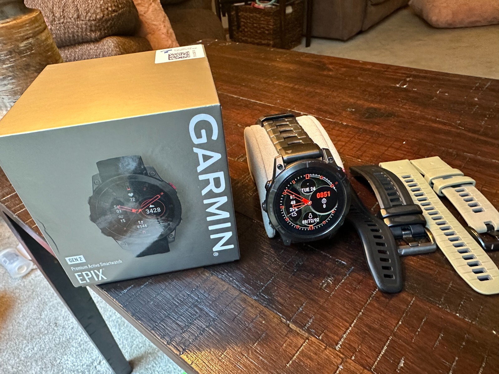 Garmin Epix Gen 2 Premium Smartwatch with Titanium Bracelet 010-02582-10  -image