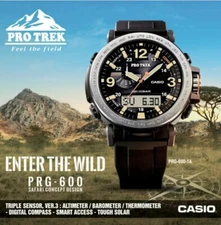 Casio Pro Trek Men's Tough Solar Triple Sensor 51mm Watch PRG-600-1