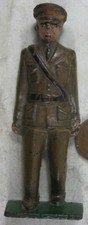 Vintage Cast Iron Gray Iron Barclay Soldier Officer at Attention