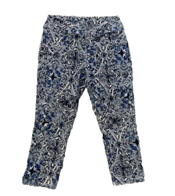 Utopia By Hue Blue Floral Legging Pants Size Large Womens