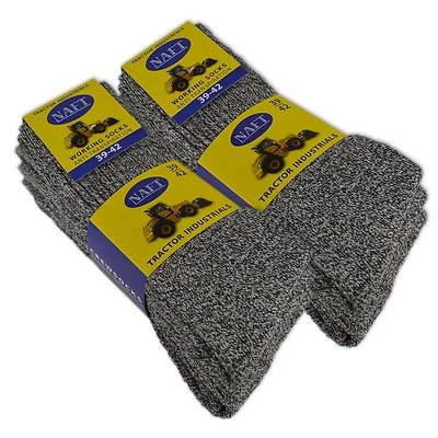 SOCKENKAUF24 6 pares de calcetines de trabajo PREMIUM NAFT calcetines de hombre algodón sin impresión de goma