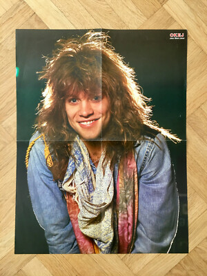 1986 Jon Bon Jovi Swedish Poster Magazine Okej 1980s Vintage Rare
