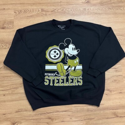 Pittsburgh steelers Mickey Mouse Crewneck Sweater Size XL Watt Wilson Junk Food
