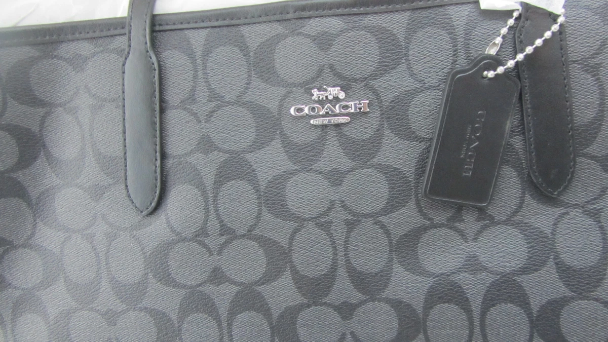 coach signature tote black