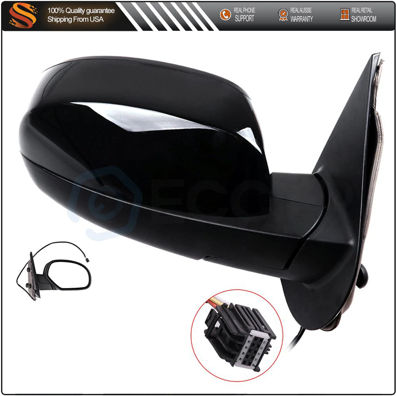 Passenger Side Power Door Mirror For 07-13 Chevrolet Silverado GMC Sierra Pickup