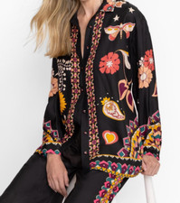 Johnny Was Rosalynda Button Down Shirt Kalessa S;NWT