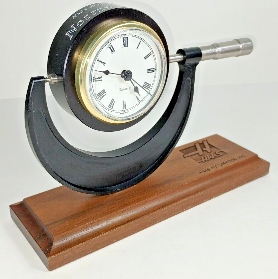 HAAS Automation Inc. Award. Personalized Micrometer/ Clock Trophy