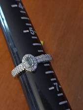 Natural Alexandrite, White Zircon Bypass Platinum Over 925 Silver Ring