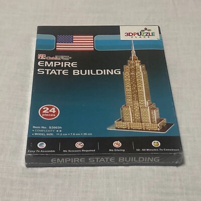 Cubic Fun Empire State Building Puzzle 3D 24 Pcs  S3003h  New Sealed