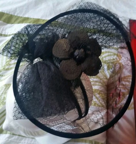 ALANNAH HILL BLACK HAIRPIECE FASCINATOR 