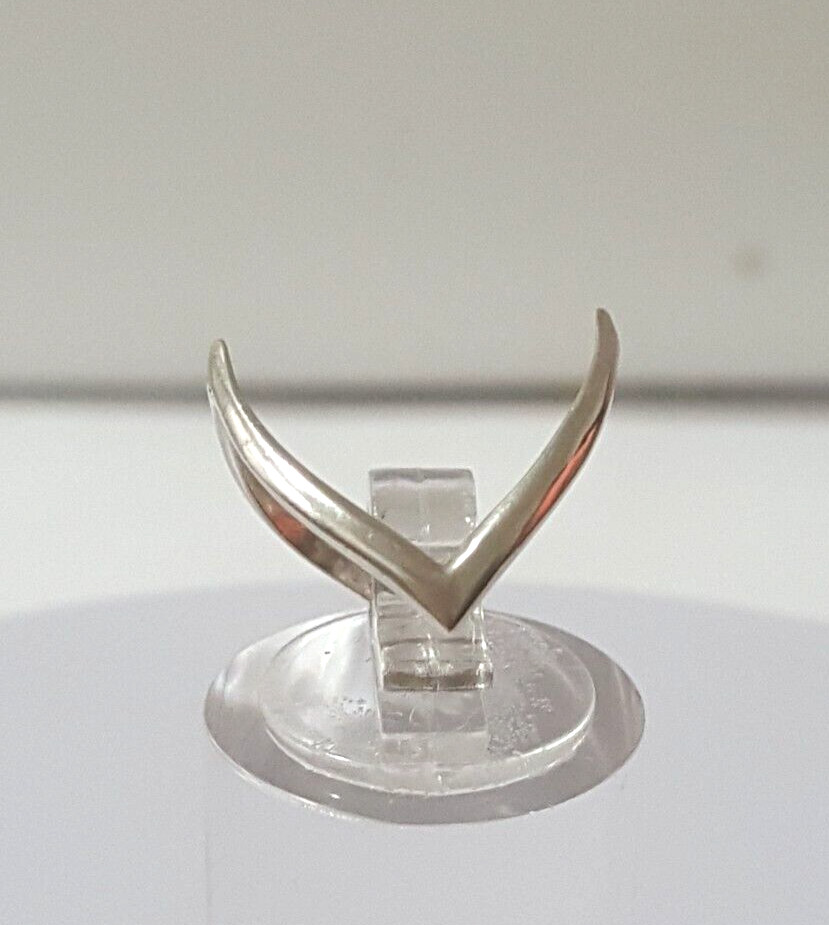 Fabulous Solid Double Wishbone Ring 925 Silver Si… - image 4