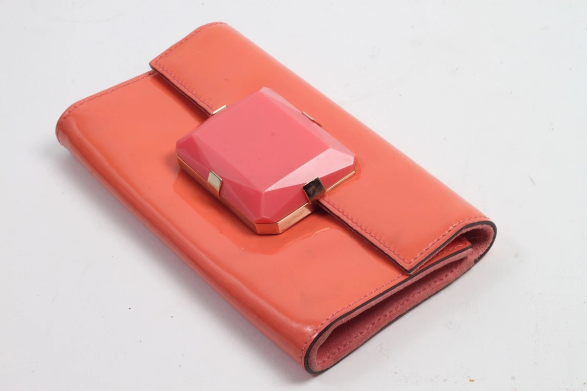 Orange patent clutch bag hot sale
