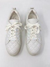 J/Slides NYC Womens Shoes White Leather Nancee Quilted Platform Sneaker US 9 M
