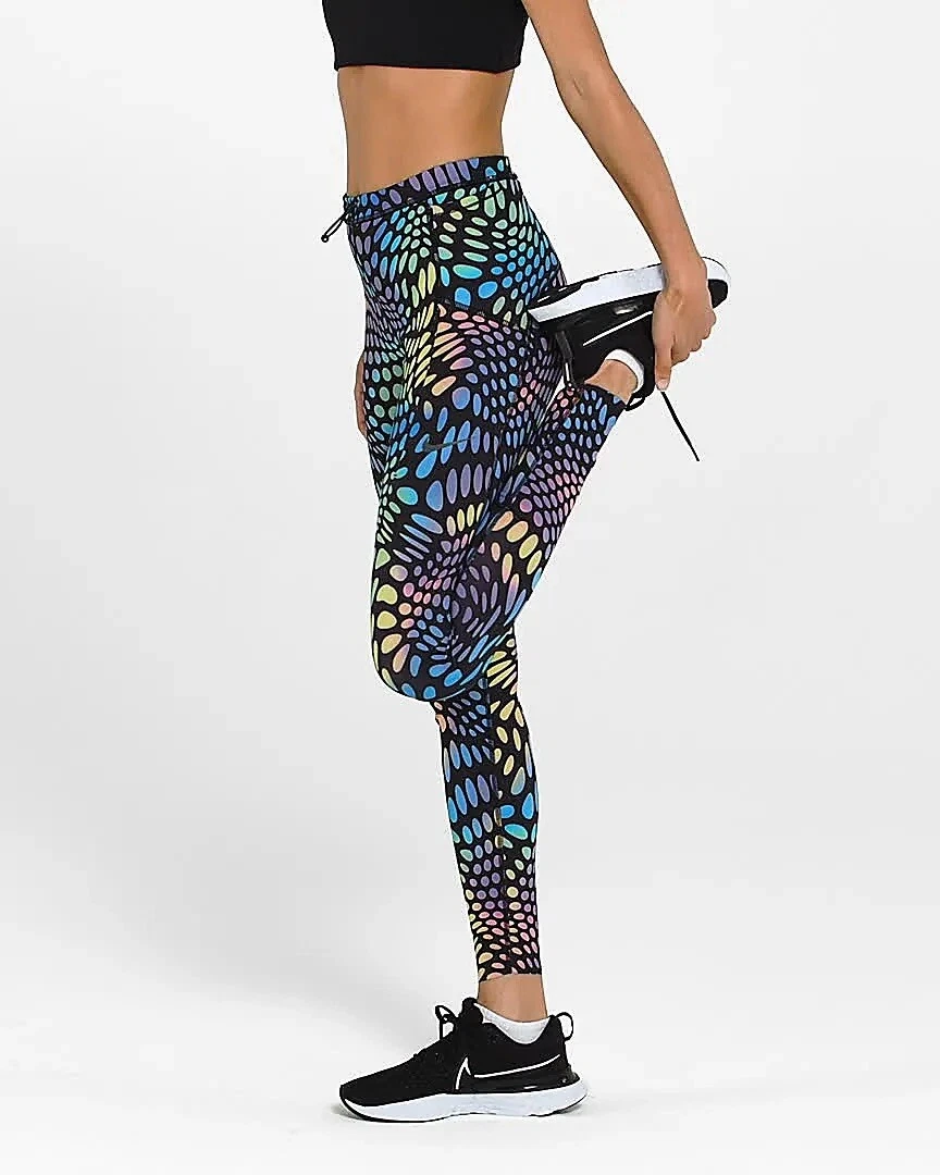 Nike Epic Luxe Leggings DRI Fit Tights Rainbow Spot Running Gym