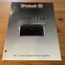 Mcintosh MC126 Power Amplifier Original Sales Color Brochure Advertisement