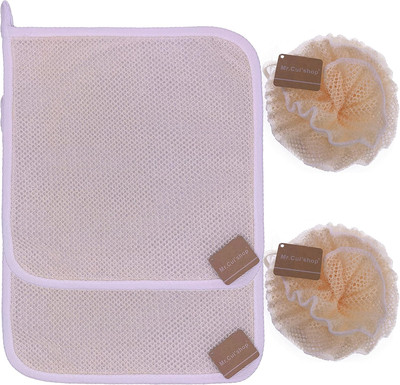 4 Pcs/Set 2 Soft Weave Home Spa Exfoliating Face and Body Wash Cloths, Dual-Tex