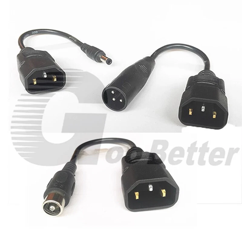 Power Supply Extension Cable IEC Male to DC 5.5mm x 2.1/2.5mm Female Plug Socket - Image 3 of 4