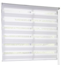 Doppelrollo Seitenzugrollo Kettenzugrollo Klemmfix ohne Bohren Weiß 140x160 cm