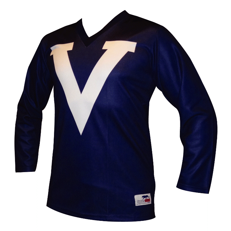 Big V Long Sleeve Navy Football Jumper 