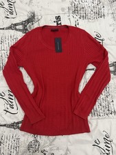 Tommy Hilfiger Red Cable Knit Sweater Medium  Classic Preppy Pullover  NEW