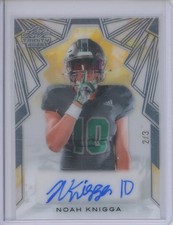 2025 Leaf Trinity Clear Silver #CANK1 Noah Knigga 2/3 Auto RC Rookie