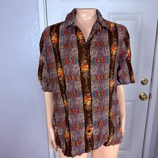Vintage 50's 60's Style Craft Shirt Button California Bright Cotton Casual ZZ2