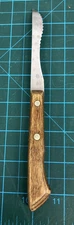 Vintage Ekco Flint Grapefruit Knife Stainless Steel Wood Handle Serrated USA