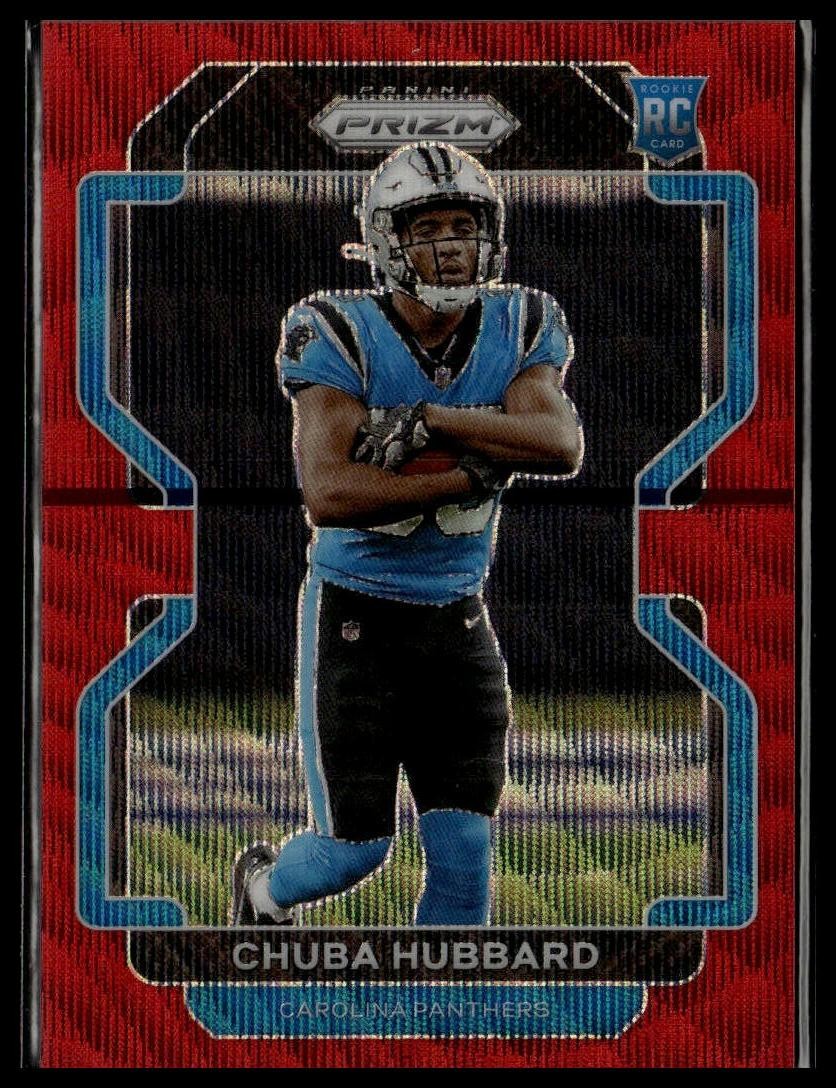 2021 Panini Prizm #355 Chuba Hubbard Red Wave #/149