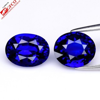 💎 GFCO CERTIFIED Pair 2p/3.32ct IF Natural Royal Blue Sapphire Heated Burma