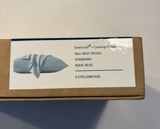 Rest Evercool Cooling Pillowcases, Standard, Aqua Blue  New  Sealed Box