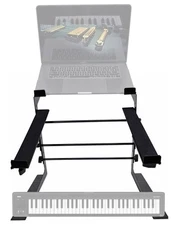Rockville Dual Shelf Laptop+Controller Stand for Korg microKEY-61 Keyboard