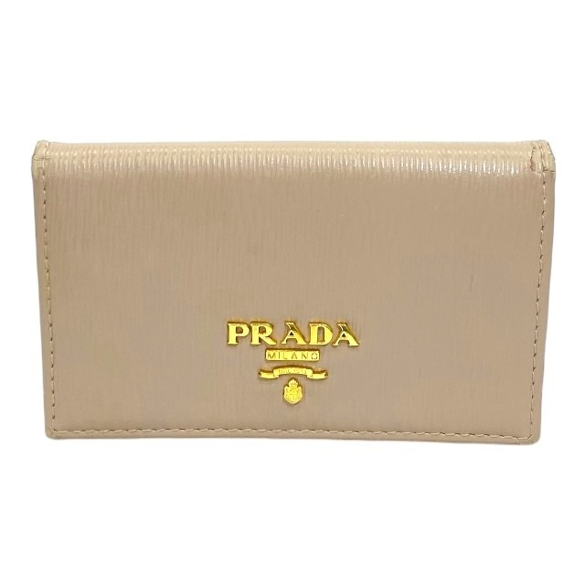 Prada Leather Bi-fold Card Holder with Logo