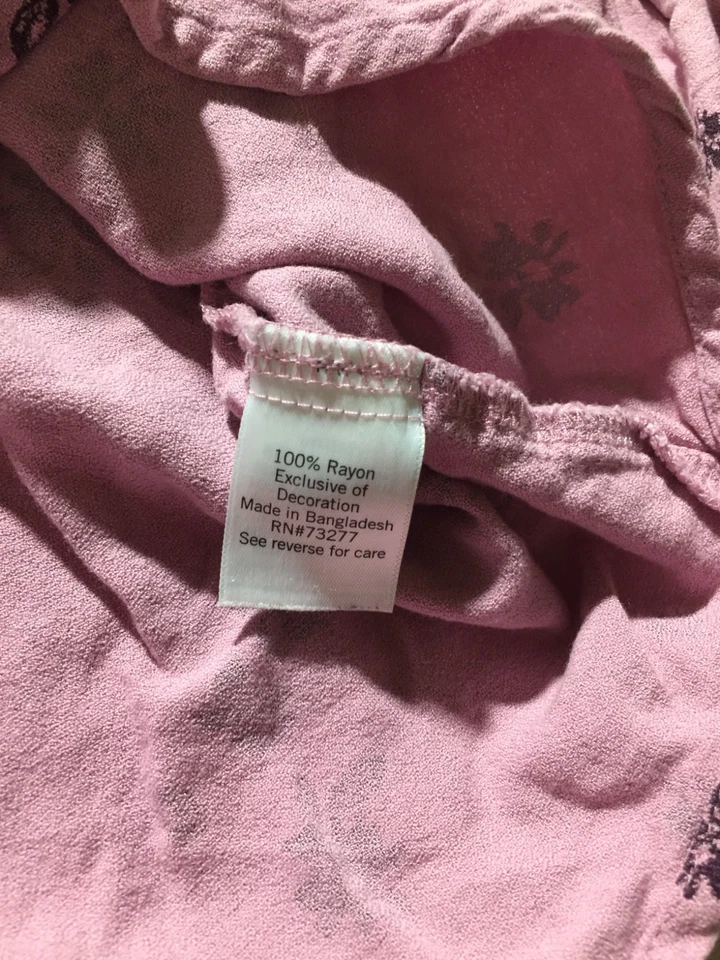 Sonoma 衬衫大码 2X 粉红色花卉长袖纽扣长袖蕾丝 — 第 4/4 张图片