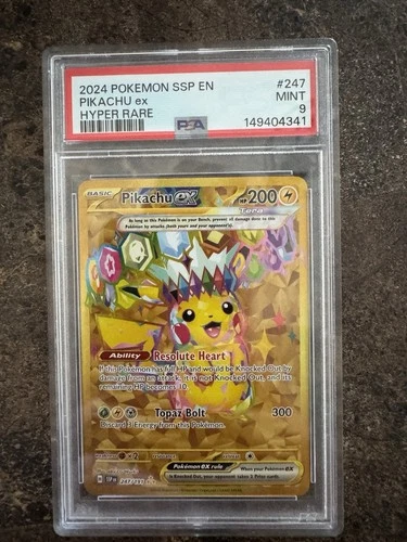 2024 Pokemon Surging Sparks Pikachu Ex Hyper Rare #247 PSA 9