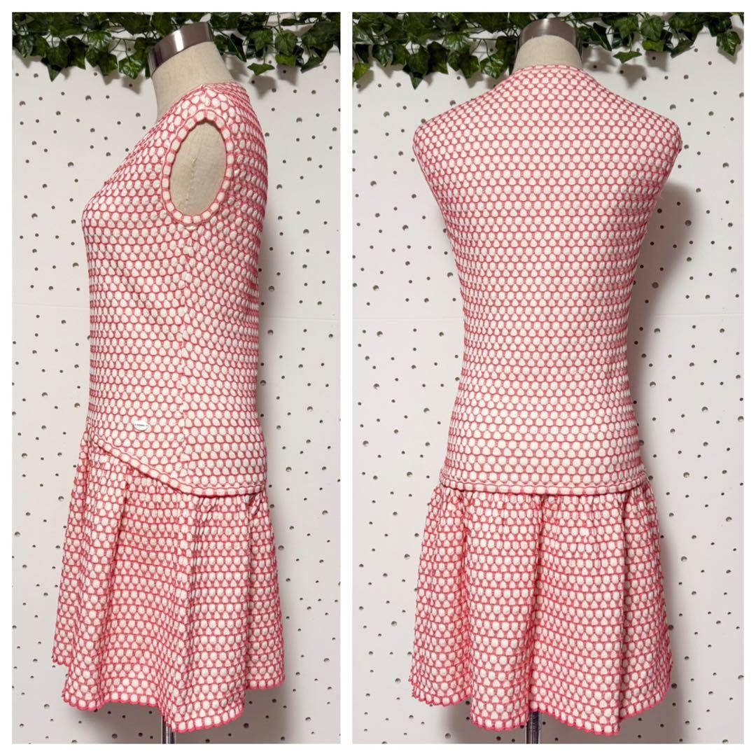 CHANEL Authentic Decorated Honeycombsleeveless Dr… - image 4