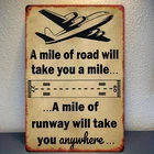 Vintage Airplane Panel Rustic Aviation Tin Metal Signs Home Décor 8x12