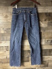 Levis Jeans Mens 32x30 Blue 505 Regular Fit Straight Leg Workwear Dark Wash