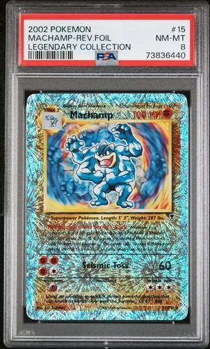 PSA 8 Machamp 2002 Legendary (Collection) 15/110 Reverse Holo Pokemon Card