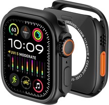 Rugged Bumper Protector in 1 Metal Case for Apple Watch Series 9/8/7 45mm
