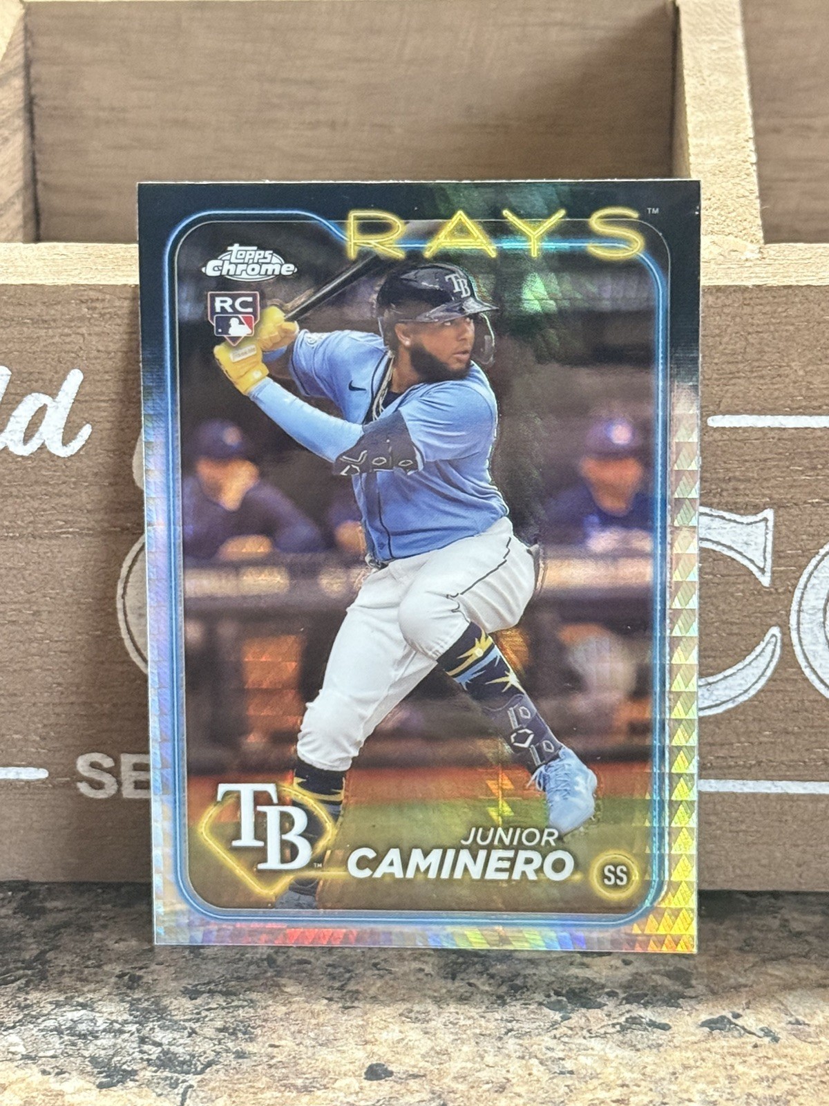 Junior Caminero 2024 Topps Chrome #213 Prism Refractors Rays Rookie