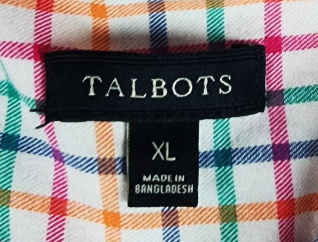 Talbots Multicolor Check Pattern Long Sleeve Butt… - image 6
