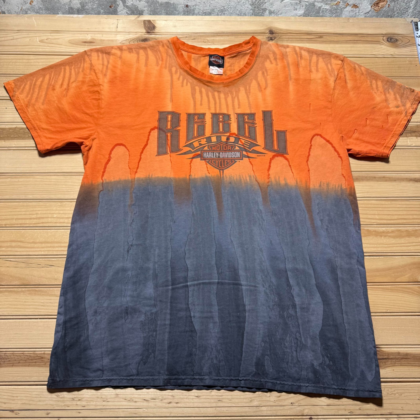 Harley-Davidson Rebel Ride Yellowstone Bozeman Montana Tie Dye Biker T-Shirt 2XL