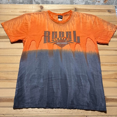 #ad Harley Davidson Rebel Ride Yellowstone Bozeman Montana Tie Dye Biker T Shirt 2XL $24.59