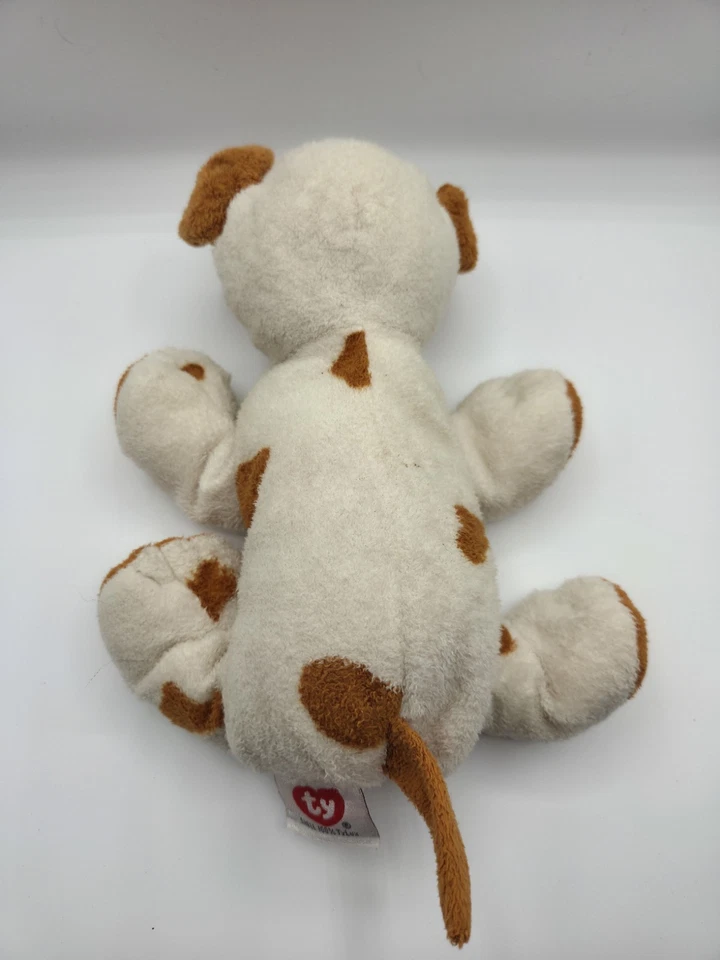 TY Pluffies Peppy The Dog White Brown Rust Spots 2007  8" - Image 3 of 4