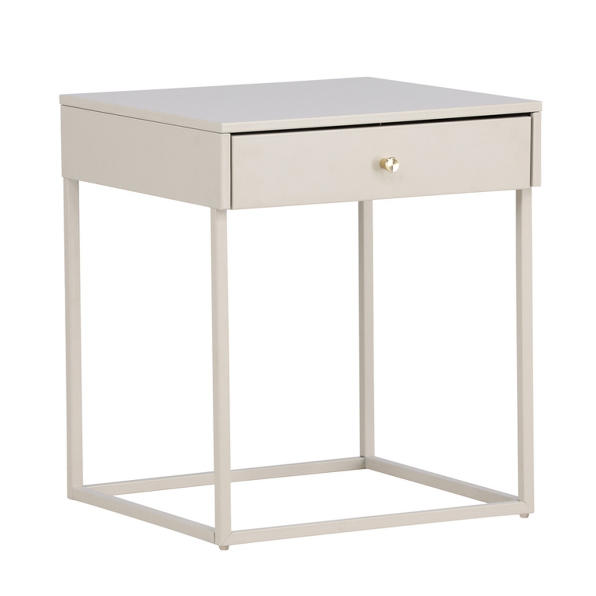 Table de chevet beige Bakal de 50cm avec tiroir de rangement